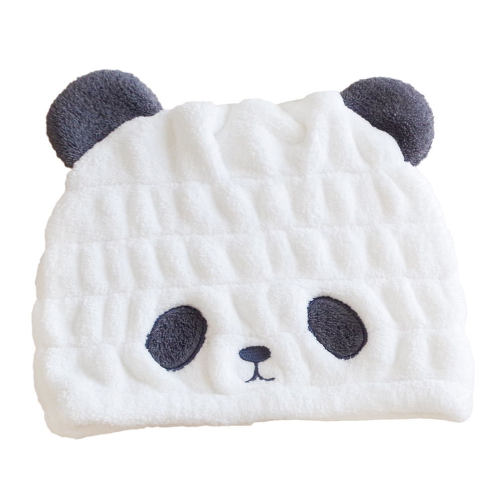 CB Japan 動物造型超細纖維浴帽 熊貓白