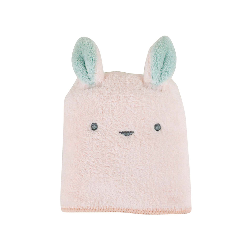 CB Japan 動物造型超細纖維擦頭巾 小白兔粉