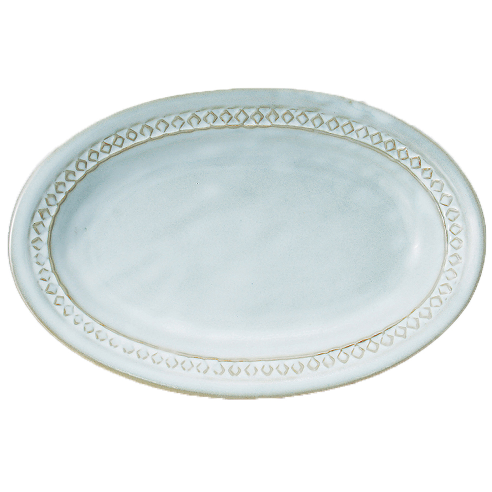 MEISTER HAND 菱紋橢圓餐盤 白